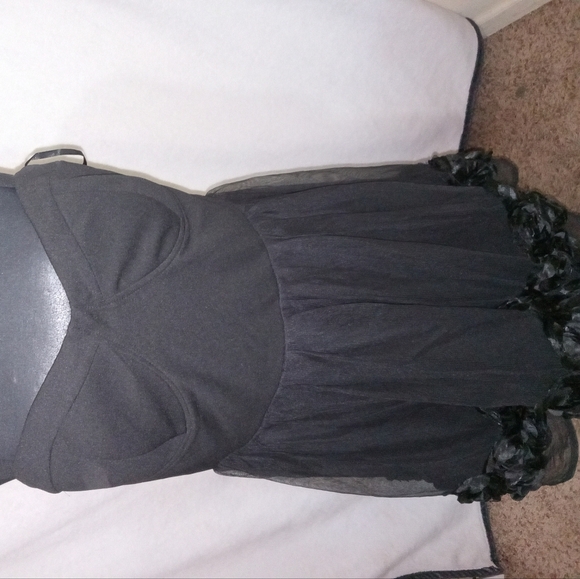 Trixxi Black Midi Dress with Floral Detail Trim - Picture 14 of 14